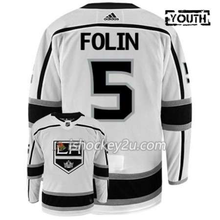 Børn NHL Los Angeles Kings Trøje CHRISTIAN FOLIN 5 Adidas Hvid Authentic